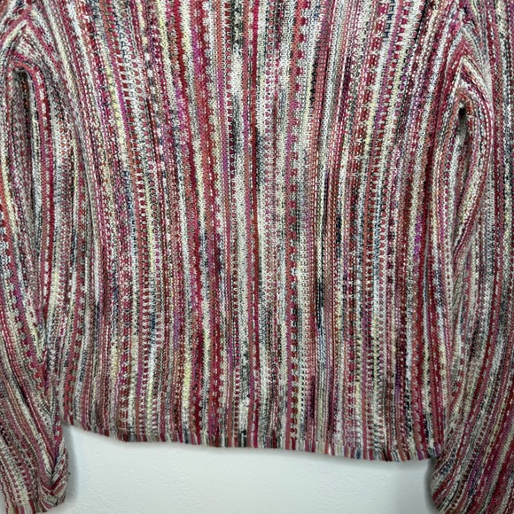 NIC+ZOE Mindfully Made Cotton Knit Sweater Size S Pink Boho Soft Academia Artsy - Picture 3 of 12